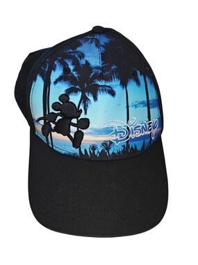 Disney Mickey Mouse Beach Baywatch Sunset Adult Hat Cap Black OS